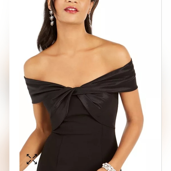 ELIZA J, Satin-Bow Off-The-Shoulder Gown, Size 18 - Picture 2 of 16